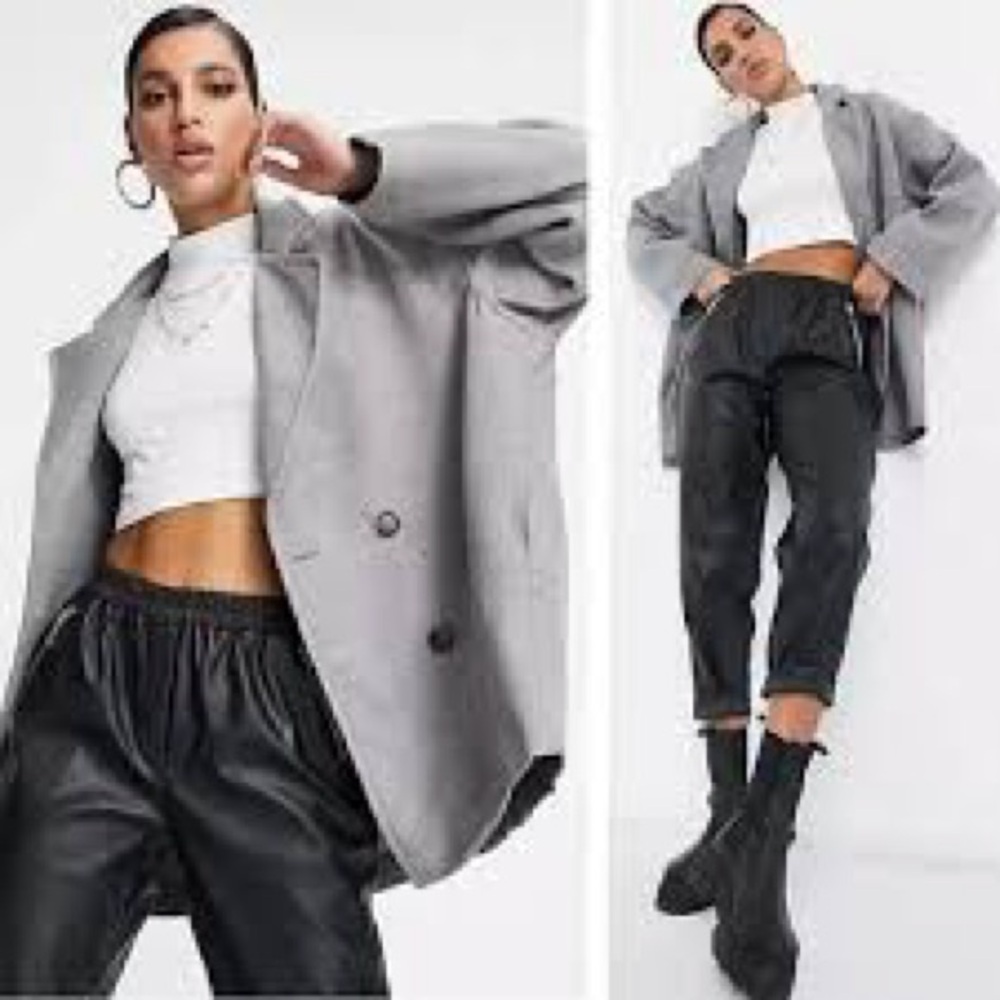 NWT Free People Hannah Slouchy Blazer- Washed Black
